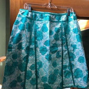 Teal floral skirt